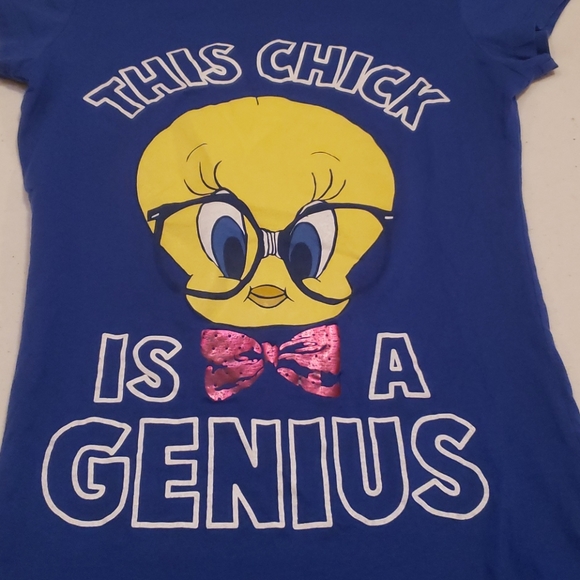 Warner Bros. Tops - Looney Tunes Tweety Bird blue shirt sz small